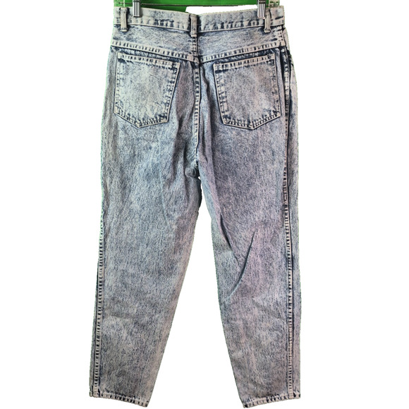 Vintage Style Acid Wash Mom Jeans High Waist Tapered Leg Distressed 80s 90s Sz11 - Picture 2 of 12